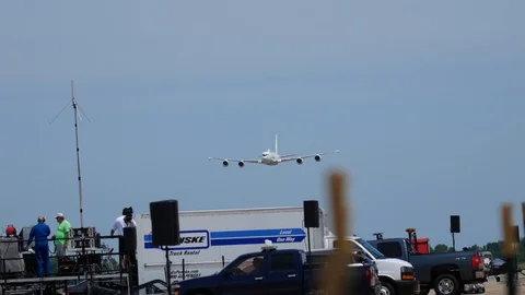U.S. Navy E-6 Mercury performs a flyby at Tinker AFB Stock Footage 110738164