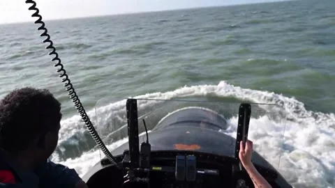 U.S. Navy fast attack submarine USS New Jersey (SSN 796) Open Water Transit Stock Footage 293567492