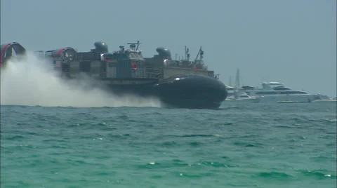 US Navy LCAC Maneuvers Left to Right Video stock 56366738
