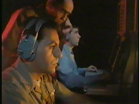 A US Navy nuclear attack submarine investigates a vessel detected on its sonar, Stock Footage 75415618