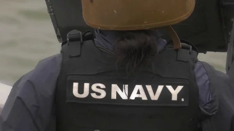 U.S navy Patrols on The Nimitz-class aircraft carrier USS Harry S. Truman - 2018 Stock Footage 105794744