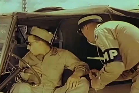 U.S. Occupation Force approach and discover the illegal transaction - 1946 Stock Footage 103369976