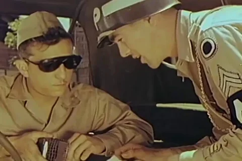 U.S. Occupation Force approach and discover the illegal transaction - 1946 Stock Footage 103369989