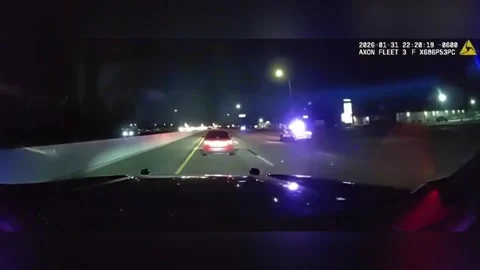 US: Officers Use Batman-Like Tool To Stop 90-Mph Fleeing Vehicle Carryi... Stock Footage 328132327
