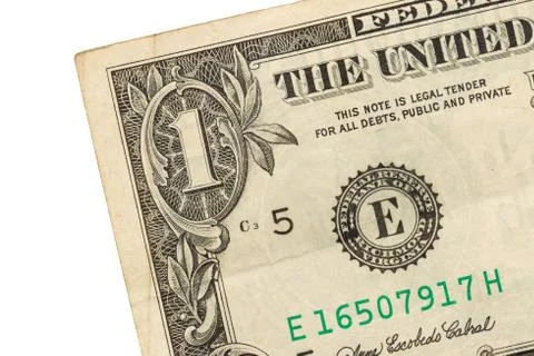 US one Dollar bill, close up Stock Photos