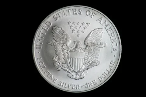 Us one ounce fine silver dollar Stock Photos