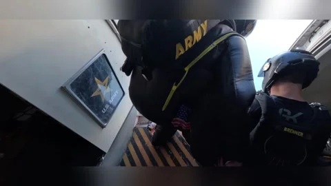 US: Parachute Team Soars Over Cleveland In Precision Air Show Maneuvers 스톡 동영상 344919178
