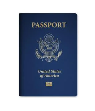 U.S. Passport with Microchip Stock Illustration
