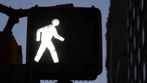 US Pedestrian stop light Stock Footage 123053291