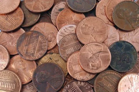 Us pennies background Stock Photos