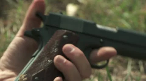 US Pistol WW2 Stock Footage 11139754