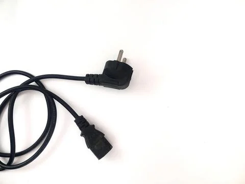 US plug, EU plug cable, computer power supply universal cable Stock Photos