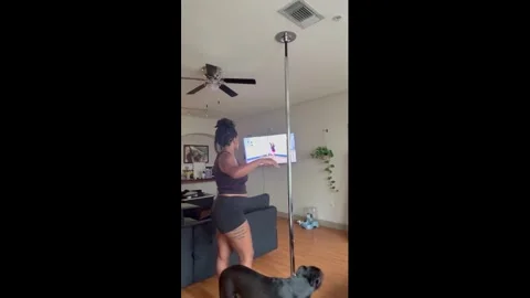 US: Pole Dance Practice Goes Wrong When Sprinkler Explodes 動画素材 340183607