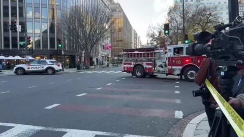 US: Police take security measures after 2 National Guards members shot in... Stock Footage 321842039