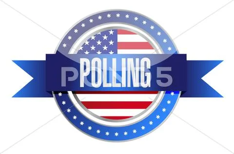 Us polling seal illustration design graphic Stock Illustration