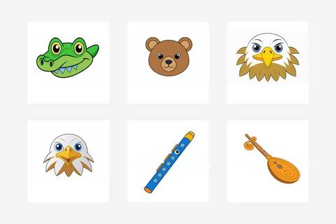 US popular Animal head vector illustration イラスト素材