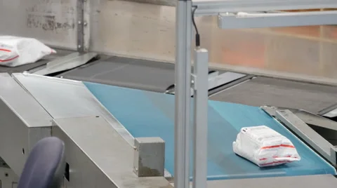 US Post office packages entering the sorting line Stock-Footage 58241012