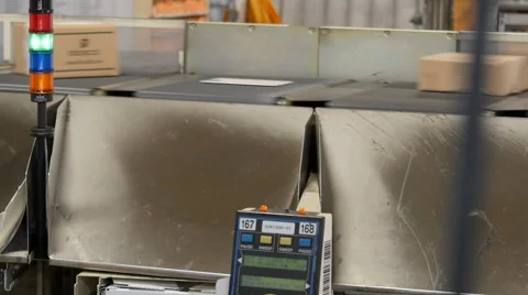 US Post office packages kicked off the sorting line Stock-Footage 58238343