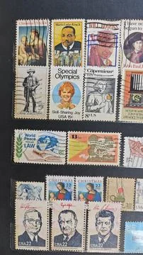 US postage stamps Stockfoto's