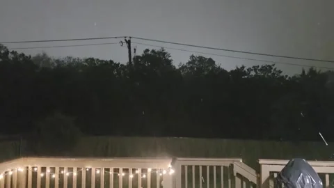 US: Powerful nighttime thunderstorm moves through Austin, Texas, USA Stock Footage 335366448