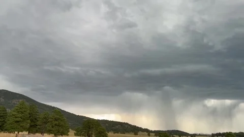 US: Powerful Thunderstorm Approaches Elk Meadow Park in Evergreen Stock Footage 343637452