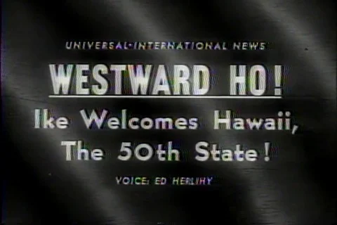 U.S. President Dwight D. Eisenhower Welcomes Hawaii Statehood 1959 Stock Footage 128367346