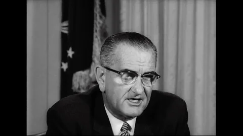 US President Lyndon B. Johnson Press Con... | Stock Video | Pond5