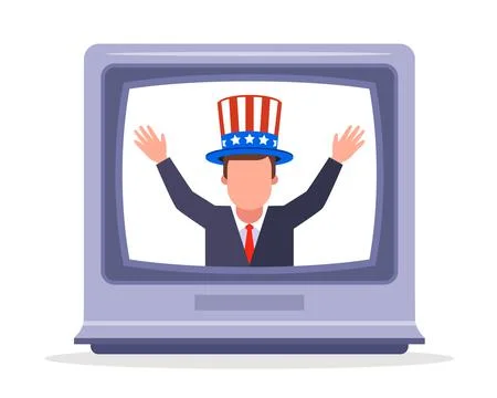 US propaganda on television. Stock Illustration