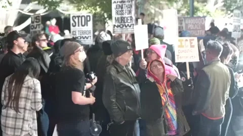 US: Protests erupt in San Diego, US following fatal ICE shooting in Minne... Stock Footage 326033814