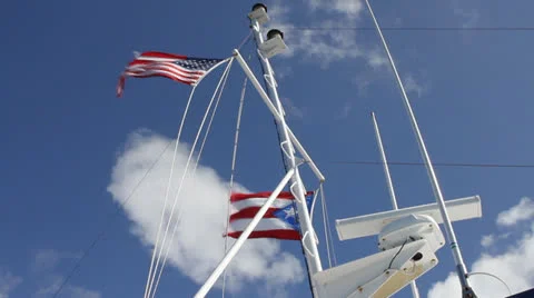 US &amp; Puerto Rico flags Stock Footage 23080926