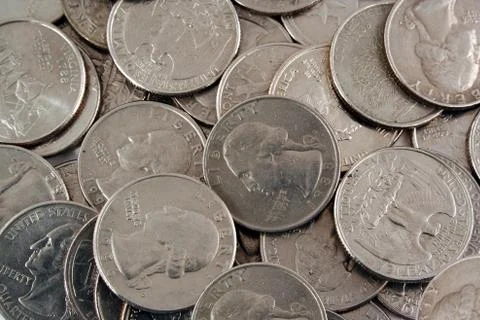 Us quarters background Foto stock