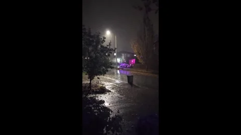 US: Rainy fall night in Bothell, Washington, USA Stock Footage 320732700