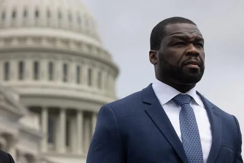 US rapper 50 Cent visits lawmakers on Capitol Hill, Washington, USA - 05 Jun 202 Stock Photos