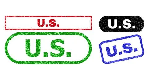 U.S. Rectangle Stamps Using Distress Style Stock Illustration