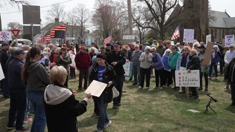 US Rep Bill Keating "We Will Not Break" Falmouth No Kings Day Protest Video stock 307132001