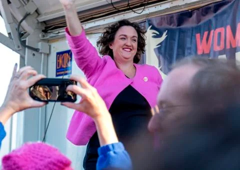 U.S. Representative Katie Porter Greets the Crowd at the OC Women's March Stock Photos