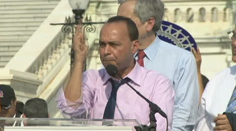 U.S. Representative Luis Gutierrez - Immigration Reform Rally at U.S. Congress Stock Footage 22556019