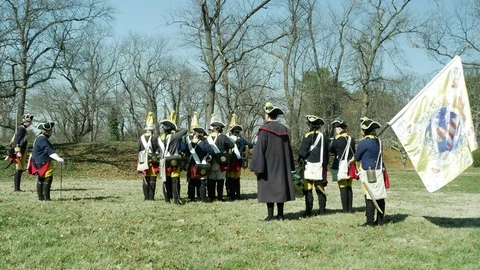 US Revolutionary War reenactment 스톡 동영상 83686533