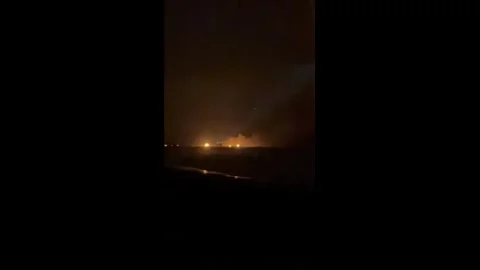 US: Rocket explosion during ground test lights up sky over Cape Canaveral... Stock Footage 335979386