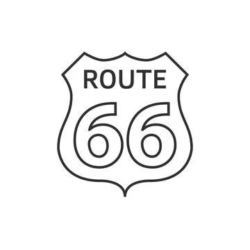 US route 66 sign. Stock Illustration