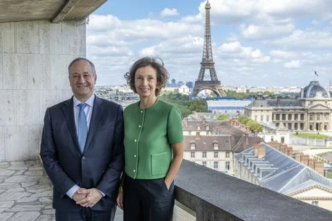 US Second Gentleman Doug Emhoff visits UNESCO headquarters in Paris, France - 08 Stock-Fotos