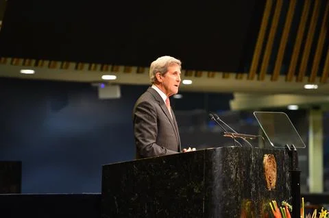 U.S. Secretary of State John Kerry participates in the event on the UN Pari.. Stock Photos
