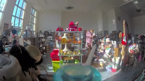 US: Security camera footage shows 7.0 earthquake shaking thrift store in ... Stock Footage 294834642