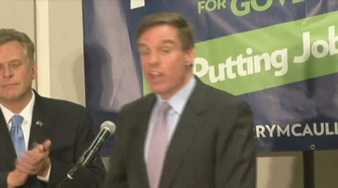 U.S. Senator Mark Warner endorses Terry McAuliffe Video stock 23283494