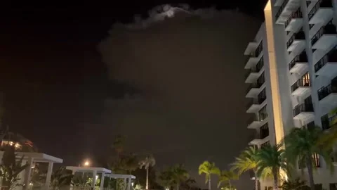 US: Severe nighttime thunderstorm with intense lightning over St. Petersb... Stock Footage 335733423