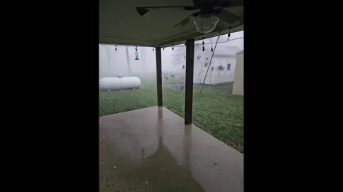 US: Severe Thunderstorms Bring Large Hail, Damaging Winds and Tornado Thr... Stock Footage 331758552