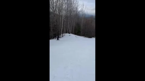 US: Skiers backflip attempt ends in tumble on snowy slope in Great Barri... Stock-Footage 330922553