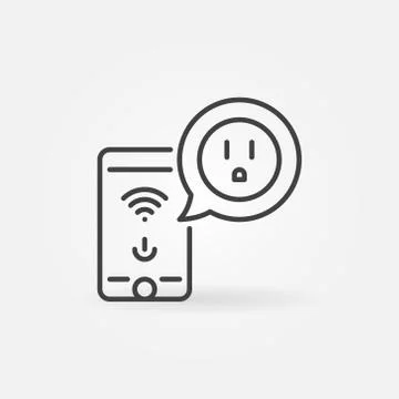 US socket in speech bubble vector outline icon イラスト素材