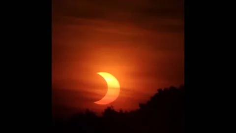 US: Solar Eclipse Seen In York, Pennsylvania Stock Footage 170447843