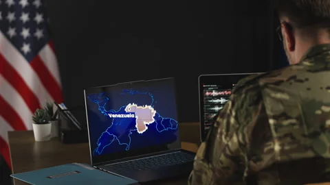 U.S. soldier collecting intelligence about Venezuela for military intervention Stock Footage 334669272